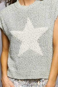Top de punto con cuello redondo y textura de palomitas de maíz POL Star - Product Image 5