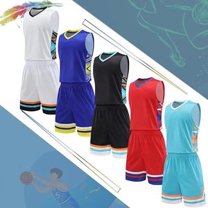 Camiseta de Baloncesto Personalizada con Nombre y Número del Equipo, Sublimada, Cuello en V, Sin Mangas, Uniformes para Adultos Unisex, Transpirable, de Poliéster - Product Image 3
