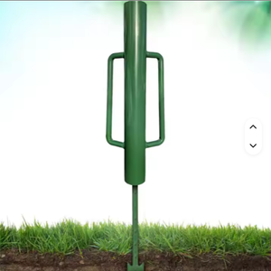 Martillo manual de acero negro de alta resistencia para clavar postes de cerca, con doble mango, para instalación de cercas en granjas y jardines - Product Image 6