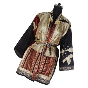 KS008 2026 Robe Kimono Courte Vintage en Soie Imprimé Floral, Cache-maillot de Plage Long, Robe Maxi Indienne Ethnique, Peignoir de Bain - Product Image 2