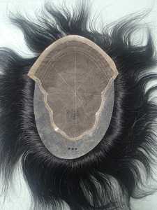 Prothèse capillaire Lace Front en cheveux humains 100% vierges Remy indiens, base en dentelle et PU, 28mm, 100-200g, densité 150%, Taz Hair Noir - Product Image 6