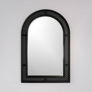Miroir décoratif bohème pour salon de coiffure, prix bas, miroirs muraux en rotin tressé faits à la main - Product Image 6