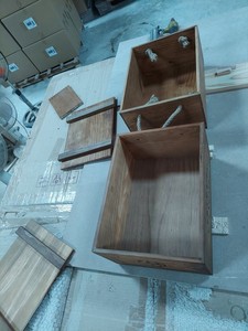 Rustic Wood <b>Crate</b> Boxes with Handles Organizer <b>Storage</b> use for Closet & Cabinets Home Christmas Containers New Year gift box - Product Image 1