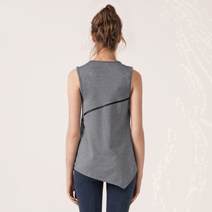เสื้อกล้ามออกกำลังกายผู้หญิงผ้าเจอร์ซีย์แบบสวมใส่สบาย ระบายอากาศได้ดี แห้งเร็ว เป็นมิตรกับสิ่งแวดล้อม เหมาะสำหรับใส่ลำลองในฤดูร้อน ดีไซน์ใหม่ ปรับได้ตามต้องการ - Product Image 2