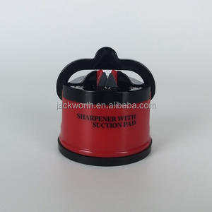 Afilador de Cuchillos de Acero al Carbono Multiusos Rojo Ecológico Mini Hecho en Taiwán con Ventosa - Product Image 3
