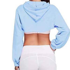 Sudadera Corta con Capucha para Mujer, Informal, de Manga Larga, Mezcla de Algodón, Suave, Transpirable, Cómoda, Estilo Urbano - Product Image 2