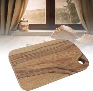 Planche à découper en bois d'acacia brun, planche à découper de cuisine pour viande, fromage, charcuterie, forme rectangulaire avec poignée pour la cuisine - Product Image 6