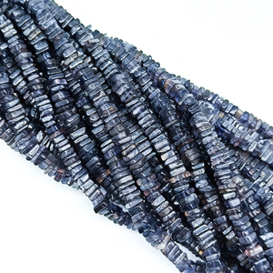 Cuentas Sueltas de Iolita Natural, Forma Cuadrada Heishi, Lisas, 5-6 mm, Perforadas al Centro, Pulimentadas, para Joyería, Precio al por Mayor, Bul Lakshya - Product Image 5