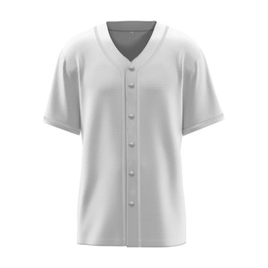 Maillots de baseball vierges à boutons, chemises décontractées unies à manches courtes, uniformes sportifs pour adultes style hipster et hip-hop - Product Image 1