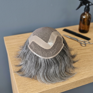 Peluca de Cabello Humano Taz Hair Hecha en BD con Encaje Frontal Mono, Cabello Chino Virgen Remy, Parches de Cabello Rizado Liso y Ondulado Profundo 1b+gris - Product Image 6