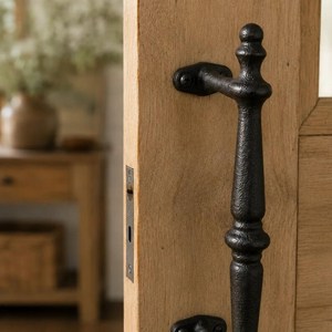 Poignée de porte en fer forgé pour clôture, poignée de porte principale en fer, décoration intérieure, poignée de meuble en fer, tirette de porte en fer - Product Image 2