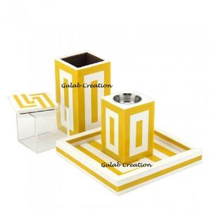 ZAMZAM IMPEX - Juego de quemadores de incienso de resina cuadrados, color amarillo y blanco, hechos a mano, decorativos, estilo árabe, Mabkhara, incienso indio - Product Image 3