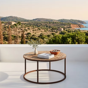 Ensemble de table basse portable minimaliste en teck massif de qualité supérieure, style scandinave contemporain, finition naturelle, meubles de salon - Product Image 2