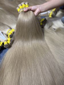 Precio de Fábrica, Cabello Humano Real al Por Mayor, Liso Natural, Color Castaño Claro, Extensiones de Cabello Humano Vietnamita 100% con Cutícula Completa - Product Image 3