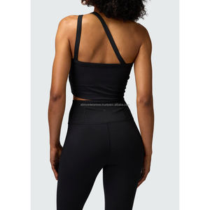 ชุดสปอร์ตบราไหล่ข้างเดียวของผู้หญิงคลาสสิกคุณภาพสูงชุดฟิตเนสเอวยางยืดระบายอากาศได้ดีอุปกรณ์โยคะ - Product Image 4