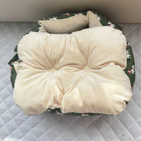 Coussin rond pour animaux de compagnie avec tissu imprimé chien, lavable, chaud, pour chat et chien