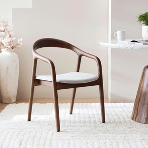 Chaise de salle à manger moderne en bois de manguier écologique avec revêtement en microfibre pour l'ameublement de la maison - Product Image 4