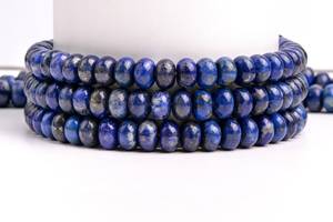 Cuentas sueltas de lapislázuli azul natural en forma de rondel para la fabricación de joyas, pulseras, collares y manualidades. - Product Image 3