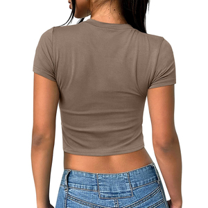 Camisetas Cortas de Media Manga, Estilo Urbano, con Logotipo Personalizado, Camisetas Cortas de Primera Calidad, Camisetas Cortas de Algodón para Mujer - Product Image 2