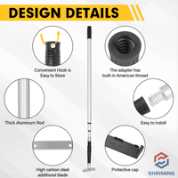 XM-G15 Grattoir mural extensible robuste avec perche télescopique, couteau à mastic durable