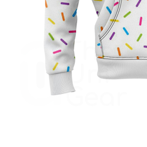 Sudadera con Capucha Blanca para Hombre con Estampado de Chispas Coloridas, Cierre Frontal con Cremallera, Tejido Casual, 100% Algodón, Corte Regular, para Primavera - Product Image 5