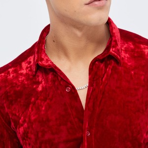 เสื้อเชิ้ตกำมะหยี่ลำลองผู้ชายสั่งทำขายส่ง เสื้อเชิ้ตลำลองแขนยาวทรงปกติสำหรับผู้ชายขายดี - Product Image 6