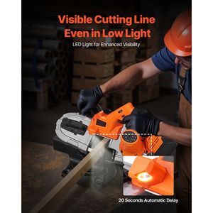 <b>Portable</b> 20V Band Saw Kit 2.56 Inch Deep Cut <b>AC</b> 110V 360W Brushless Motor 4.0 Ah Battery Cordless Compact for Metal Saw - Product Image 5