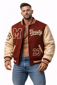 Blouson universitaire de baseball pour homme, personnalisé, imperméable, respirant, à capuche, en laine, style sportswear, streetwear, décontracté, à fermeture frontale - Product Image 4