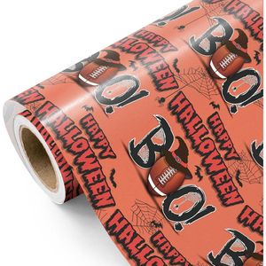 Buon Halloween con il Calcio: Carta da Regalo Mini Rotolo 17 Pollici X 16,5 Piedi per Feste a Tema - Product Image 1