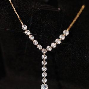 Collar con Colgante de Diamante Cultivado en Laboratorio, Corte Brillante Redondo, Oro Amarillo, Rosa y Blanco, Plata de Ley, Cadena Delicada, Joyería Fina - Product Image 3