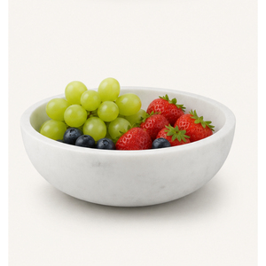 Bol en marbre blanc naturel, centre de table minimaliste, décoration de luxe pour la maison, bol à fruits rond en pierre pour le salon, table basse - Product Image 2