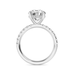 Magnifique bague en or rose 10 carats avec diamants de laboratoire à taille ronde pour un style nuptial élégant 4,00 CTW - Product Image 4