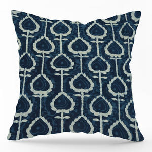 Funda de Cojín de Algodón con Estampado Étnico Indigo, Hecha a Mano, Decorativa para Sala de Estar, Proveedor de Cojines - Product Image 2