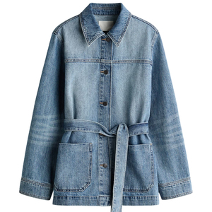 Veste en jean décontractée pour femme, manches longues, boutonnée, coupe classique, légère, style streetwear, pour le printemps, l'automne et le quotidien - Product Image 5