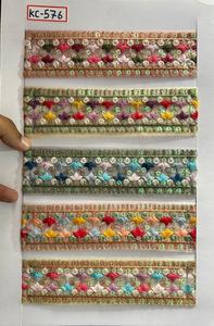 Custom Floral Sequin Embroidered Organza Lace <b>Trim</b> for Garment Decoration - Product Image 3