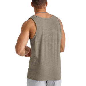Camiseta sin mangas atlética personalizada para hombre, camiseta informal para entrenamiento en gimnasio, transpirable, lavado en caliente, Material de poliéster, tejido de Color - Product Image 2