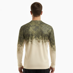 Chemise de pêche à manches longues UPF50+ en polyester, séchage rapide, évacuation de l'humidité, imprimé scène océanique, OEM ODM, fourniture en gros personnalisée - Product Image 4