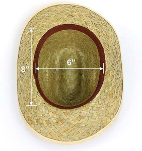 Chapeaux de cowboy en paille tissée en gros avec sangle de menton et bordure en tissu, ruban personnalisable avec logo, de l'usine vietnamienne SAFIMEX - Product Image 4