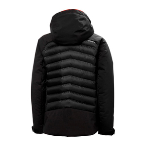 Veste d'hiver rembourrée en duvet à capuche noire pour homme, coupe régulière, fermeture éclair, couleur unie, style décontracté, coupe-vent - Product Image 2