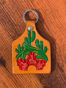 Porte-clés en cuir sculpté à la main Western Porte-clés en cuir de forme exotique mignon Accessoires en cuir usiné Porte-clés mignons - Product Image 3
