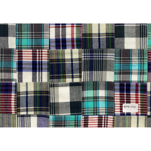 Tela de algodón premium con patchwork de Madras para proyectos de quilting, mantas hechas a mano y creaciones textiles artesanales al por mayor - Product Image 1
