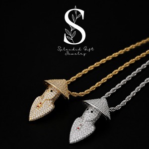 Nouvel Arrivage en Gros : Pendentif Hiphop Bling Plaqué Or 18 carats avec Zircons et Logo Personnalisé - Product Image 1