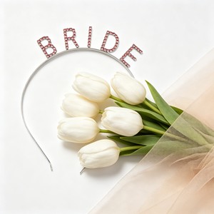 <b>Bridesmaid</b> Rhinestone Letter <b>Headband</b> Hairband Wedding Party Jewelry Accessories for Women Adult Birthday Occasion - Product Image 4