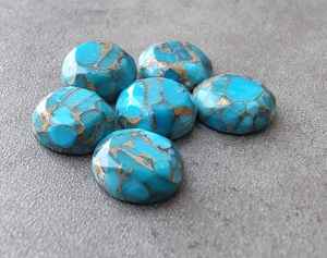 Turquoise bleue naturelle, forme ronde, taille facetée, calibrée, vente en gros, pierre précieuse en vrac pour bijoux - Product Image 6