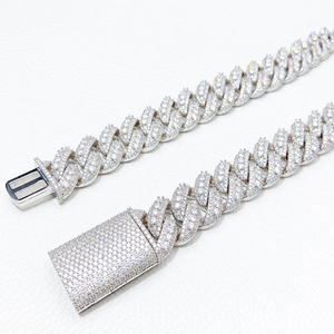 Mens Moissanite Diamond 925 Silver Iced Cuban <b>Link</b> Necklace Luxury Statement Chain <b>Jewellery</b> Gift for Men Bold Fashion Style - Product Image 5