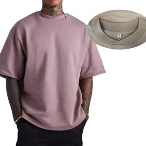 Premium personnaliser hommes décontracté été o-cou t-shirt ample surdimensionné chemise à manches courtes en plein air mode lavage à l'acide vêtements de tous les jours - Product Image 1