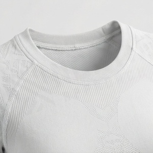 Ensemble de vêtements de sport pour femme, haut court à manches longues sans couture et leggings taille haute, 2 pièces - Product Image 4
