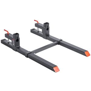 Accessori per Trattori Pesanti, Benna per Caricatore, Forche per Pallet con Morsetto da 2000 Libbre, Lunghezza Totale 43 Pollici, Stabilizzatore Regolabile - Product Image 1