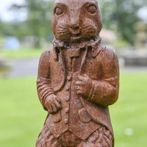 Cast Iron Life Size Mr. Rabbit Statue For Garden Supplies <b>Easter</b> Decoration Large Hare Sculpture Ground Mount - Product Image 1