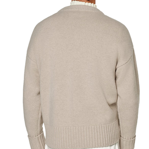 Top Trending Men's V-neck Cardigan Full Sleeve Solid Color <b>Button</b> Closure Winter Wear Anti-Pilling Comfortable Soft Knit 100% - Product Image 5